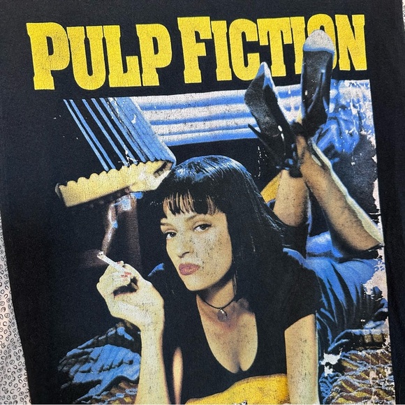 Pulp fiction shirt top up cycle blouse sides raw hem movie - Picture 3 of 7